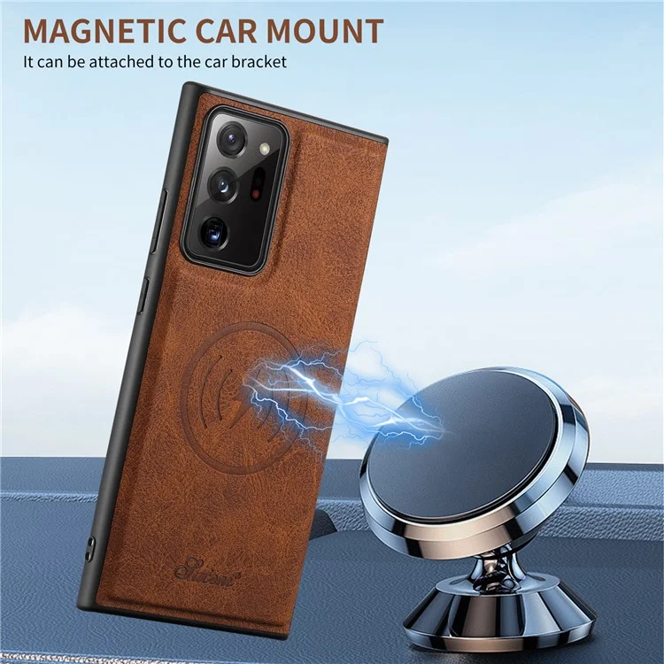 SUTENI H16 For Samsung Galaxy Note20 Ultra / Note20 Ultra 5G Magnetic Detachable 2-in-1 PU+TPU Cell Phone Case - Khaki