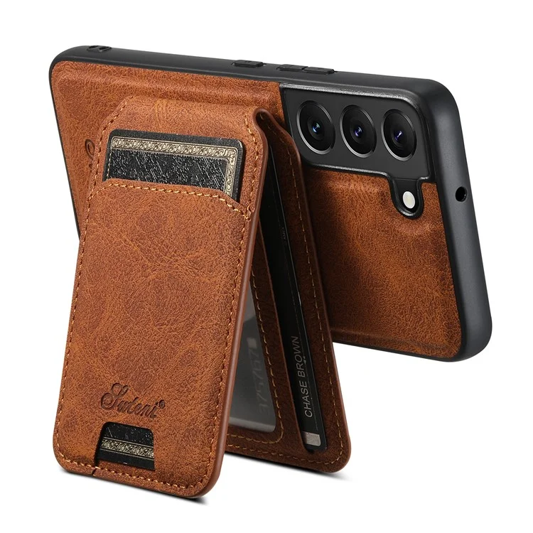 SUTENI H16 Für Samsung Galaxy S22 5G Magnetische abnehmbare Handyhüllen PU+TPU stoßfeste Abdeckung - Khaki