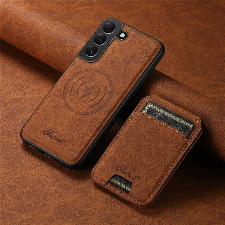 SUTENI H16 Für Samsung Galaxy S22 5G Magnetische abnehmbare Handyhüllen PU+TPU stoßfeste Abdeckung - Khaki