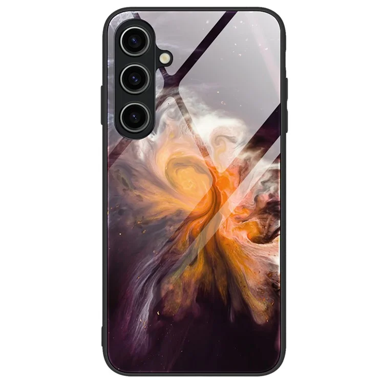 For Samsung Galaxy A25 5G (Global) (161.0 x 76.5 x 8.3mm) Case Marble Pattern Tempered Glass+PC+TPU Hybrid Phone Case - DL01