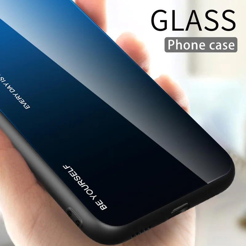Para Samsung Galaxy A25 5G (Global) (161,0 x 76,5 x 8,3 mm) Case Gradient Color Tempered Glass PC TPU Phone Cover - Azul / Preto