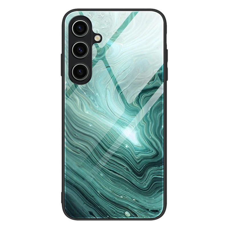 For Samsung Galaxy A05s 4G Case Marble Pattern Tempered Glass+PC+TPU Slim Phone Cover - DL02