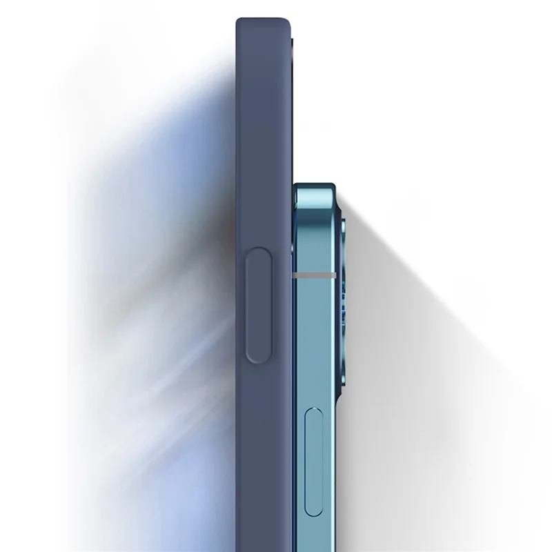 Funda de teléfono con textura de goma para Samsung Galaxy S24+ Funda de teléfono con borde recto de TPU - Gris Azul