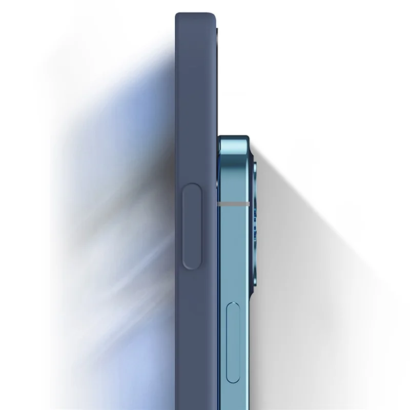 Para Samsung Galaxy S24 Case Capa Protetora de Telefone de TPU Revestido de Borracha com Borda Reta - Cinza Azul