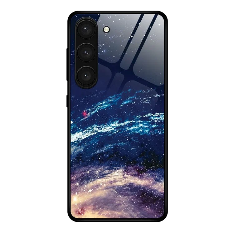 Für Samsung Galaxy S24+ Slim Case Pattern Printing Tempered Glass PC+TPU Protective Cover - The Milky Way