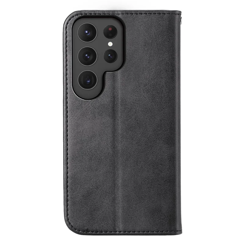 Para a Capa Samsung Galaxy S24 Ultra Case Imprinted PU Leather+TPU Cell Phone Wallet Cover - Preto