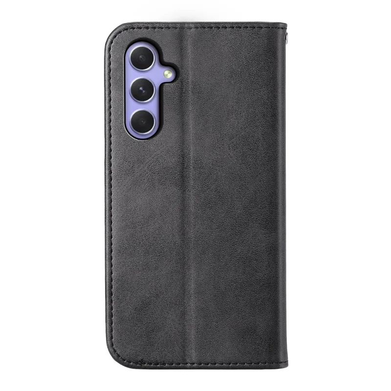 Til Samsung Galaxy A25 5G (Global) (161,0 x 76,5 x 8,3 mm) Taske i Kalvlæder med Rombepræget Mønster - Sort