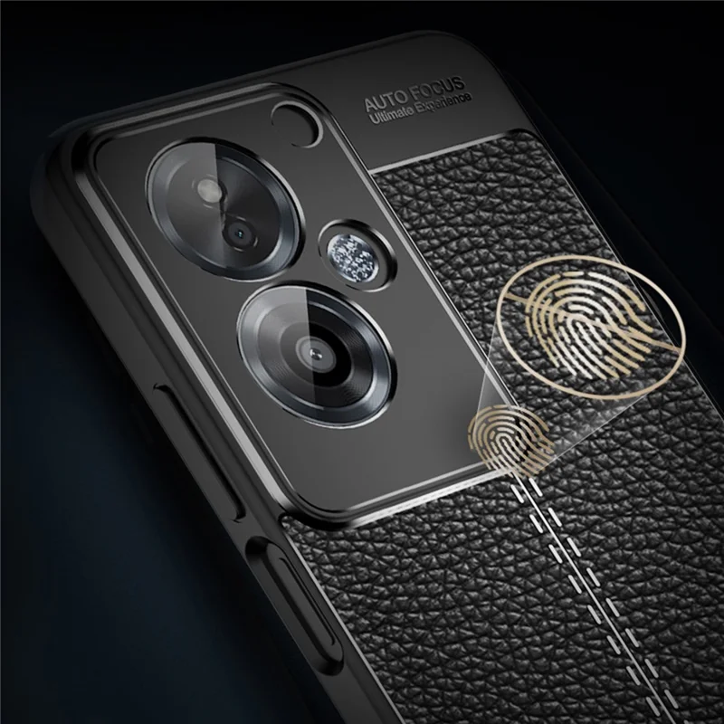 For Oppo A79 5G / A2 5G Case Shock Absorbing Litchi Texture TPU Phone Cover - Black