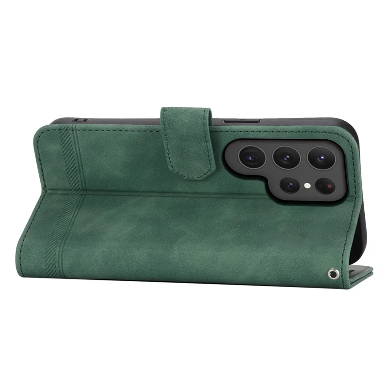 DIERFENG DF-03 For Samsung Galaxy S24 Ultra Case Imprinted Stand PU Leather Phone Protector - Green