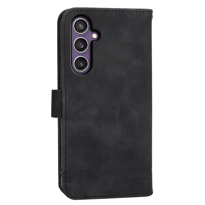 DIERFENG DF-03 Pour Étui Samsung Galaxy S24+ Étui en cuir PU Flip Portefeuille Téléphone Portable - Noir