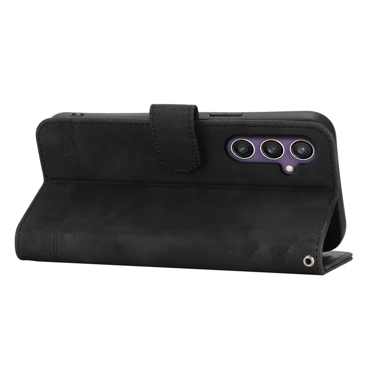 DIERFENG DF-03 Pour Samsung Galaxy S24 Étui avec support, housse de téléphone imprimée avec dragonne - Noir