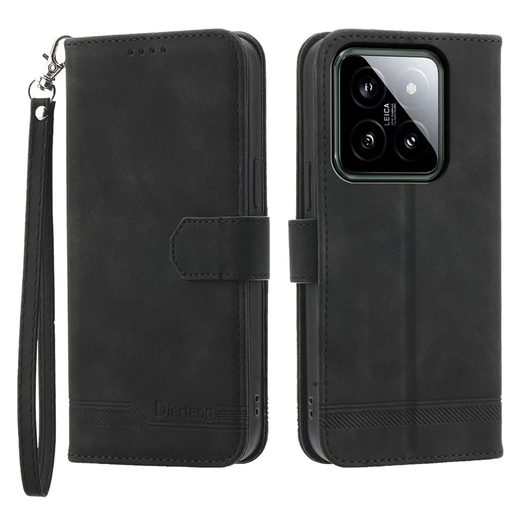 DIERFENG DF-03 Para Xiaomi 14 Case Imprinted Magnetic Clasp Phone Protector - Preto