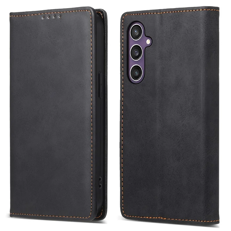 DF-05 For Samsung Galaxy S24+ Cell Phone Case RFID Blocking PU Leather Cover - Black