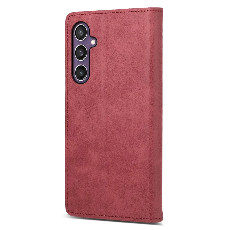 DF-05 Voor Samsung Galaxy S24+ Hoesje met RFID-blokkering PU Leren Cover - Rood