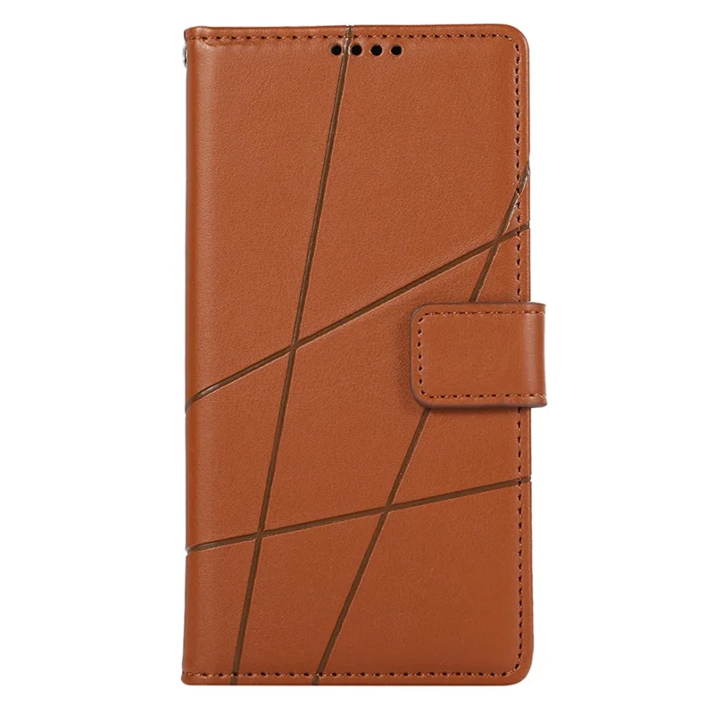 Casos de telefone celular DF-06 para Samsung Galaxy S24+ Impressos Folio Flip Capa de couro sintético - Marrom