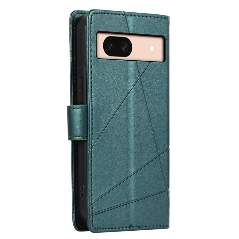 DF-06 For Google Pixel 8a Anti-drop Imprinted PU Leather Cover Cell Phone Cases with Strap - Green