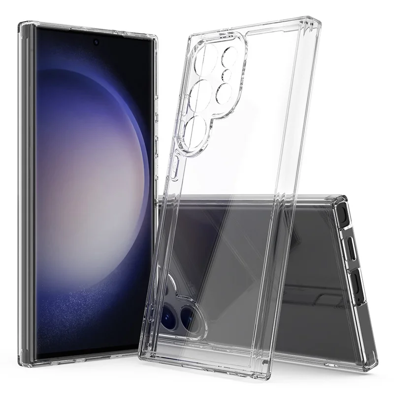 Para Samsung Galaxy S24 Ultra Caso Transparente Acrílico+tpu Tampa de Guarda de Phone