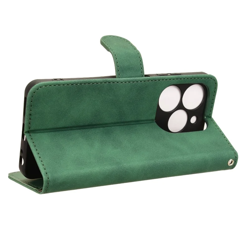 For TECNO Pop 8 Case Skin-Touch Stand Leather Phone Wallet Cover - Green