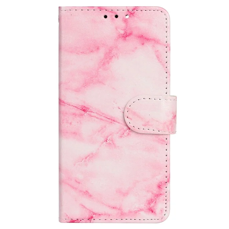 Für Oppo A98 5G Case PU-Leder Muster bedruckt Flip Ständer Handyhülle - Pink Marmor