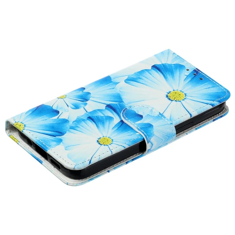 For Motorola Moto G54 5G Wallet Case Pattern PU Leather Flip Phone Cover - Orchid