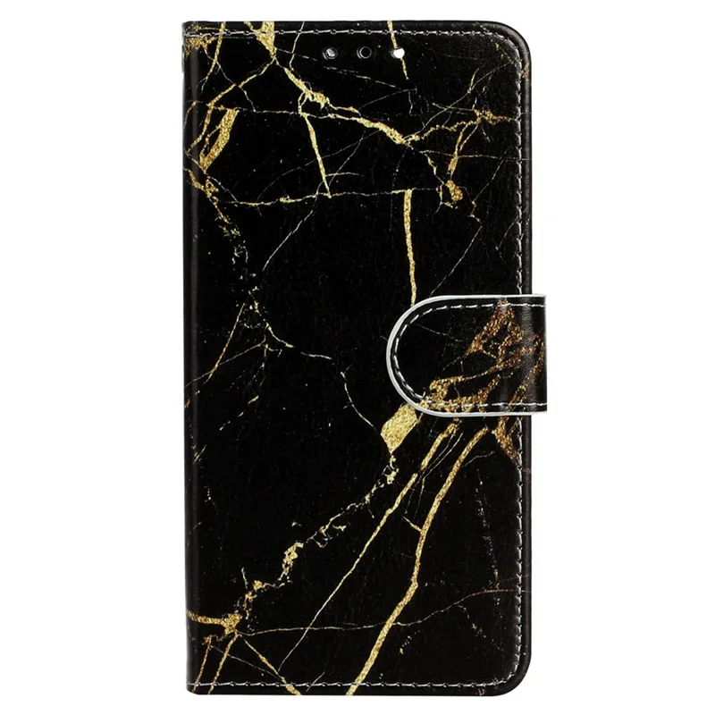 Etui portfelikowe z motywem dla Motorola Moto G54 5G, etui typu flip z wysokiej jakości skóry PU - Czarny złoty marmur