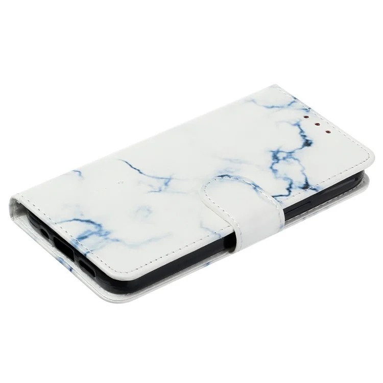 For Oppo A79 5G / A2 5G PU Leather Pattern Case Flip Wallet Phone Cover - White Marble