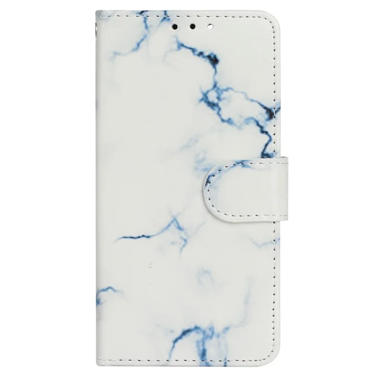 For Oppo A79 5G / A2 5G PU Leather Pattern Case Flip Wallet Phone Cover - White Marble