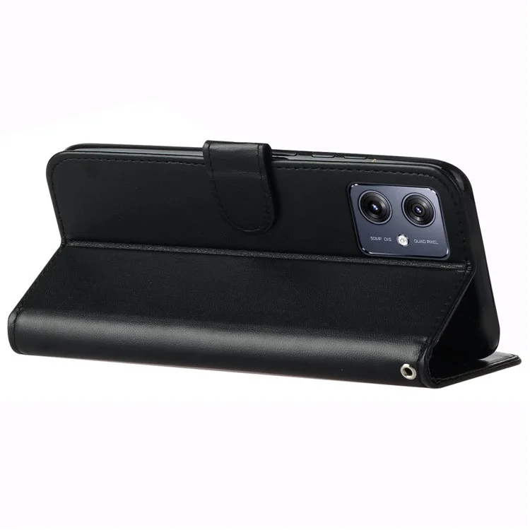 For Motorola Moto G14 4G Cell Phone Cases PU Leather+TPU Wallet Cover - Black
