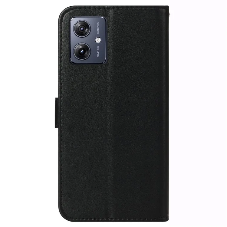 For Motorola Moto G14 4G Cell Phone Cases PU Leather+TPU Wallet Cover - Black