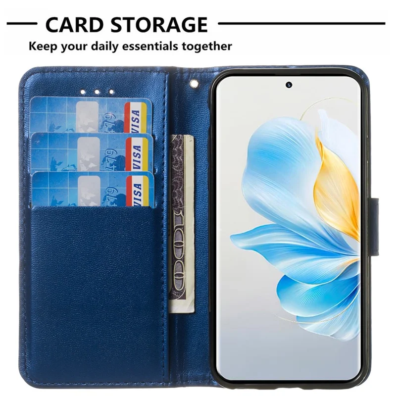 Fundas para teléfonos móviles Honor 90 Lite 5G / X50i 5G con correa, de piel sintética (PU) y cartera - Azul