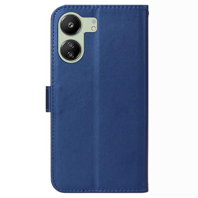 Til Xiaomi Redmi 13C 4G / 13C 5G / 13R 5G / Poco C65 4G / Poco M6 5G Mobiltelefonbeskytter med rem PU-læder stående dæksel - Blå