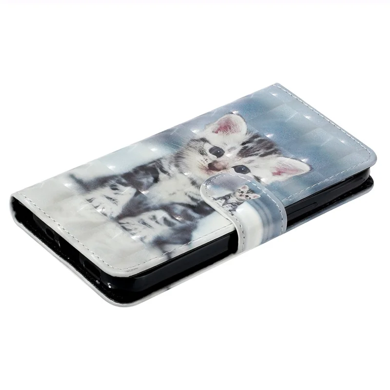 For Samsung Galaxy A05s 4G Leather Case 3D Pattern Printing Wallet Phone Cover - Cat
