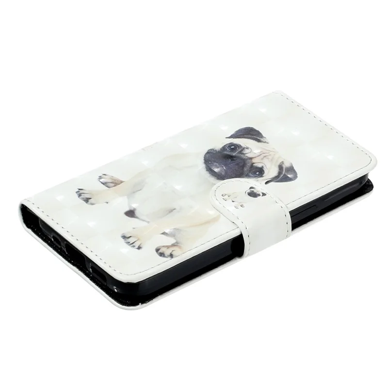 Para Xiaomi Redmi 13C 4G / 13C 5G / 13R 5G / Poco C65 4G / Poco M6 5G Wallet Case Capa de Telefone de Couro PU 3D Padrão - Cachorro