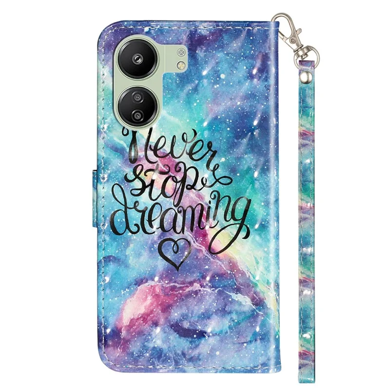 Para Xiaomi Redmi 13C 4G / 13C 5G / 13R 5G / Poco C65 4G / Poco M6 5G Funda Billetera Estuche de Piel de PU con Diseño 3D - Cielo Estrellado