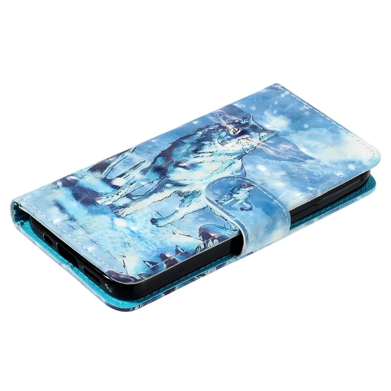 For Xiaomi Redmi 13C 4G / 13C 5G / 13R 5G / Poco C65 4G / Poco M6 5G Wallet Case PU Leather 3D Pattern Phone Cover - Snow Wolf