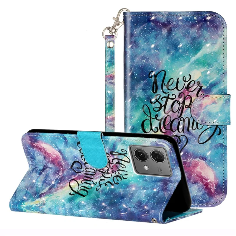For Motorola Moto G84 5G Case 3D Pattern PU Leather Wallet Phone Cover - Starry Sky