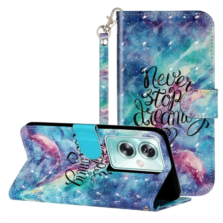 Para Oppo A79 5G / A2 5G Funda Billetera Flip Phone Caso de Cuero PU Diseño de Patrón - Cielo Estrellado