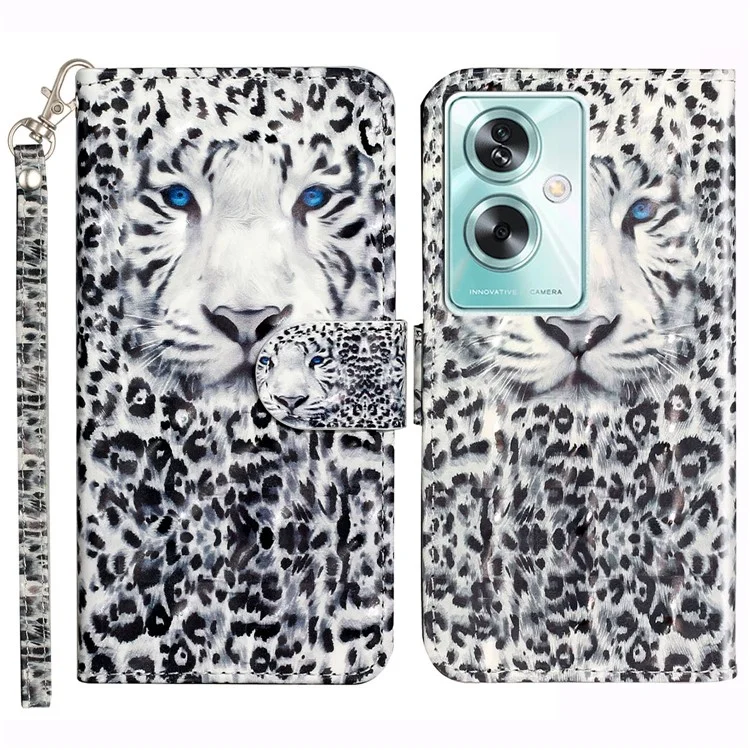 For Oppo A79 5G / A2 5G Flip Wallet Phone Case PU Leather Pattern Design Cover - Leopard