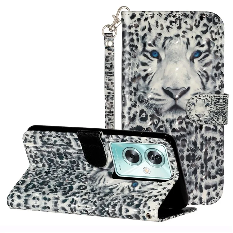For Oppo A79 5G / A2 5G Flip Wallet Phone Case PU Leather Pattern Design Cover - Leopard