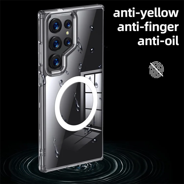 Für Samsung Galaxy S24 Ultra Hülle PC+TPU Magnetische Stoßfeste Handyhülle - Matt Schwarz