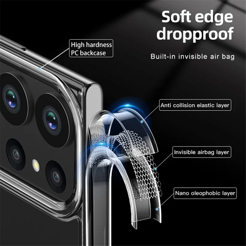 For Samsung Galaxy S24 Ultra Case PC+TPU Magnetic Shockproof Phone Cover - Transparent