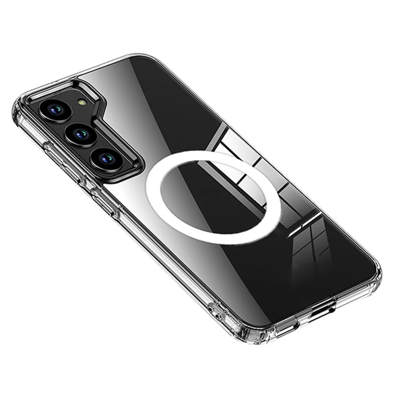 For Samsung Galaxy S24 Cell Phone Case Magnetic PC+TPU Phone Back Shell - Transparent