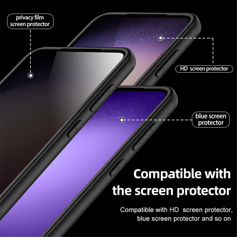 For Samsung Galaxy S24 Cell Phone Case Magnetic PC+TPU Phone Back Shell - Transparent