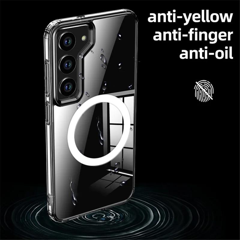 For Samsung Galaxy S24 Cell Phone Case Magnetic PC+TPU Phone Back Shell - Transparent