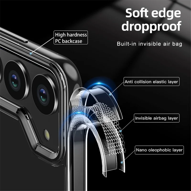 For Samsung Galaxy S24 Cell Phone Case Magnetic PC+TPU Phone Back Shell - Transparent