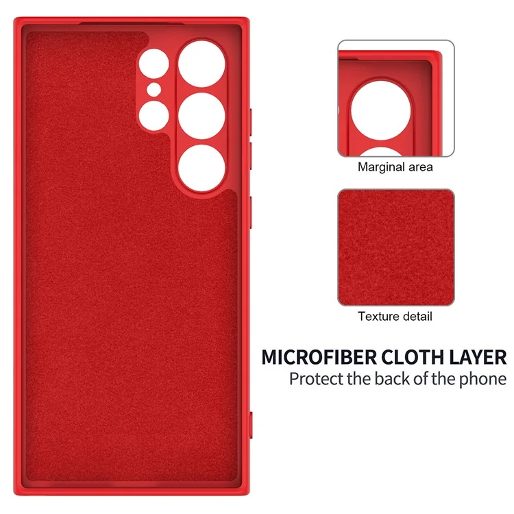 Étui pour Samsung Galaxy S24 Ultra Étui antichoc en silicone liquide Housse de smartphone avec sangle - Rouge