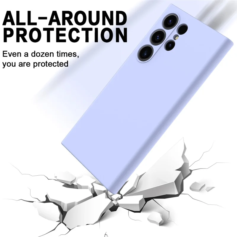 Para Samsung Galaxy S24 Ultra Case Caixa Smartphone à prova de choques de Silicone Líquido com Alça - Roxo