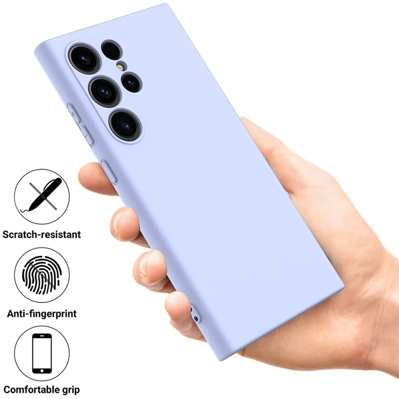 Para Samsung Galaxy S24 Ultra Case Caixa Smartphone à prova de choques de Silicone Líquido com Alça - Roxo