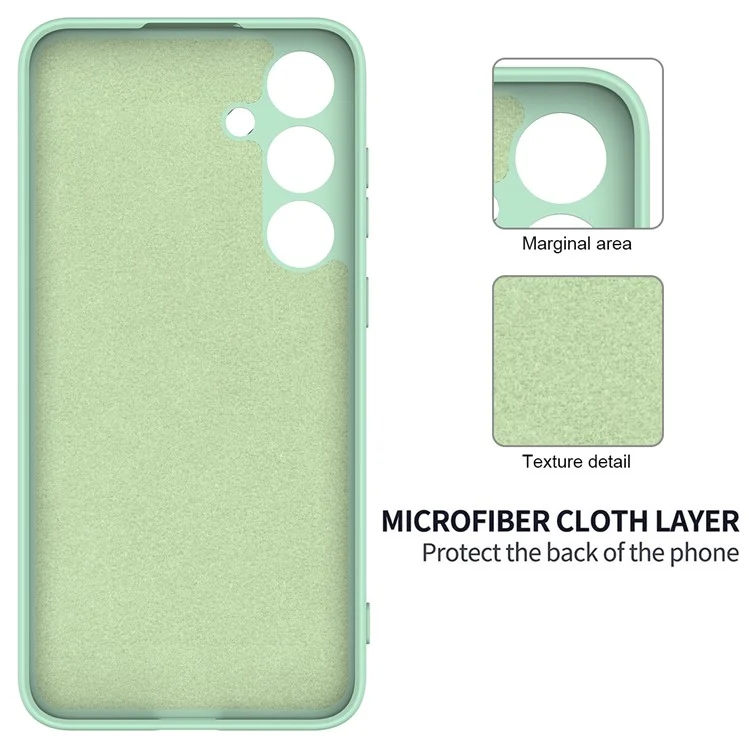 For Samsung Galaxy S24 Case Slim-Fit Soft Liner Liquid Silicone Phone Shell - Green