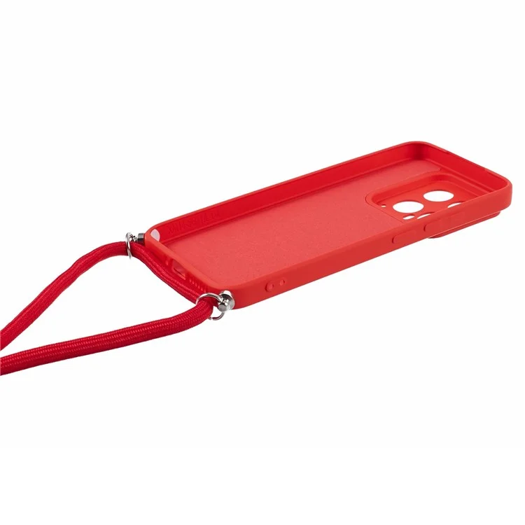 Funda de TPU para Xiaomi 14, forro interior de fibra, cubierta protectora con cordón - Rojo